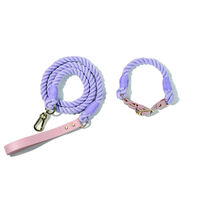 Produktbild von Tinklylife Comfy Halsband und Führleine Set aus Polyester in Lila Größe L