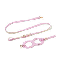 Produktbild von Tinklylife Comfy Norwegergeschirr Set mit Führleine aus Kunstleder Rosa Gold Größe L
