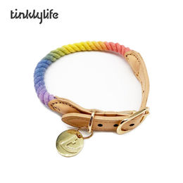 Produktbild von Tinklylife Hundehalsband aus Baumwolle Bunt Größe L