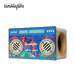 Produktbild von Tinklylife Katzenhaus Santu-Art Kratzbrett aus Kratzpappe in Gelb und Bunt