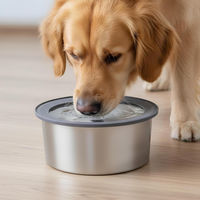 Produktbild von Tinyyo Wassernapf aus Edelstahl für Hunde 2L Anti Schlabber Trinknapf Silber - 2 l