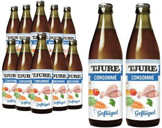 TJURE Geflügel Kraftbrühe für Hunde und Katzen 12 x 320ml ungefiltert ohne Zusatzstoffe - 12 x 320 ml – Bild 1 von 3
