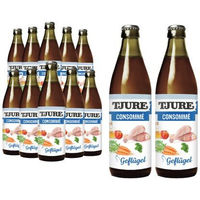 Produktbild von TJURE Geflügel Kraftbrühe für Hunde und Katzen 12 x 320ml ungefiltert ohne Zusatzstoffe - 12 x 320 ml