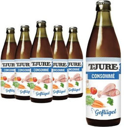 Tjure Geflügel Kraftbrühe für Hunde und Katzen 6 x 320ml ungefiltert ohne Zusatzstoffe - 320 ml – Bild 1 von 3