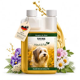 TJURE Haut & Fell Liquid Hund 500 ml Ergänzungsfuttermittel mit pflanzlichen Kräuterextrakten – Bild 1 von 4