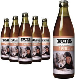 Produktbild von TJURE Hundesmoothie Pute & Reis zur Unterstützung von Muskelaufbau und Verdauung 6er Pack