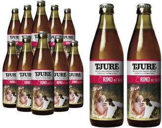 Produktbild von TJURE Hundesmoothie Rind Getreidefrei Sensitive für leichte Verdauung 12 Flaschen
