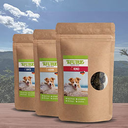 Tjure Hundesnack Box Standard mit Ente, Rind und Huhn - 450g getreidefreie Trainingsleckerlis mit hohem Fleischanteil – Bild 1 von 4