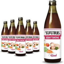Produktbild von Tjure Kraftbrühe Rind Suppe für Hunde 1,92 kg getreidefrei glutenfrei laktosefrei - 320 ml