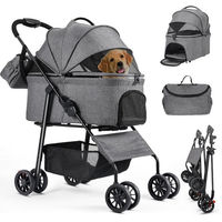 Produktbild von TLGREEN Hundebuggy 3 in 1 Transportbox und Haustiernest für große Hunde bis 30 kg Grau