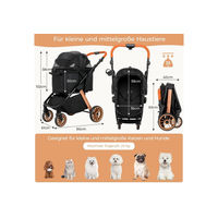 Produktbild von TLGREEN Hundebuggy faltbarer Katzenwagen aus Aluminium in Schwarz für kleine Hunde und Katzen bis 25 kg