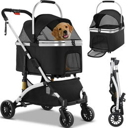 TLGREEN Hundebuggy klappbar aus Aluminium für kleine Hunde und Katzen – Bild 1 von 5