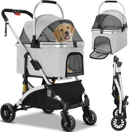 TLGREEN Hundebuggy klappbar aus Aluminium mit Mesh für kleine Hunde und Katzen – Bild 1 von 5