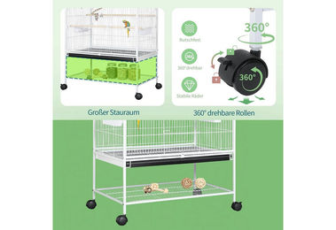 TLGREEN Vogelvoliere XXL aus Metall für Wellensittiche und Papageien 132cm mit Spielzeug – Bild 1 von 1