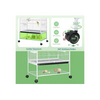 Produktbild von TLGREEN Vogelvoliere XXL aus Metall für Wellensittiche und Papageien 132cm mit Spielzeug