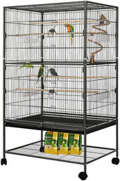TLGREEN Vogelvoliere XXL aus Metall für Wellensittiche und Papageien Schwarz 132cm – Bild 1 von 2