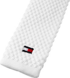 Tommy Hilfiger Equestrian Adam Strickkrawatte mit Reißverschluss in Weiß – Bild 1 von 3