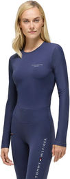 Tommy Hilfiger Equestrian Adel Sunguard Reitshirt Damen Blau Nylon XXS – Bild 1 von 5