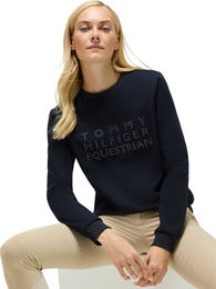 Tommy Hilfiger Equestrian Belair Rhinestone Sweatshirt Damen Blau Baumwolle XS – Bild 1 von 7