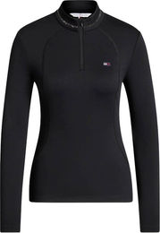 Tommy Hilfiger Equestrian Cady Rhinestone Zip Training Top Damen Bordeaux – Bild 1 von 3