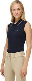 Tommy Hilfiger Equestrian Cordova Ärmelloses Reitshirt Damen Blau Baumwolle Größe L – Bild 1 von 3