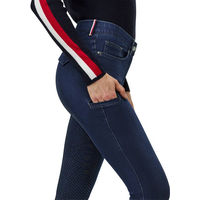Produktbild von Tommy Hilfiger Equestrian Hope Denim Vollgrip Reithose Damen Blau Baumwolle Größe L