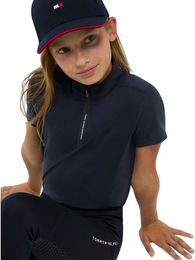 Tommy Hilfiger Equestrian Palma 14 Zip Reitshirt für Kinder aus Nylon in Blau Größe 140 – Bild 1 von 3