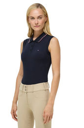 Produktbild von Tommy Hilfiger Equestrian Poloshirt Cordova Desert Sky Blau aus Baumwolle für Damen