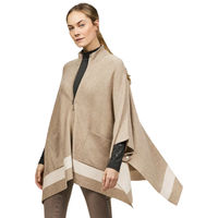 Produktbild von Tommy Hilfiger Equestrian Poncho Greenwood für Damen in Taupe Beige
