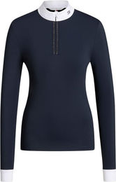 Tommy Hilfiger Equestrian Reitshirt Damen Monica Langarm Blau Marine Baumwolle Größe S – Bild 1 von 1