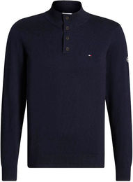 Tommy Hilfiger Equestrian Scott Strickpullover Herren Marine mit 14 Knöpfen aus Baumwolle Wolle und Nylon Größe S – Bild 1 von 2