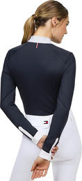 Tommy Hilfiger Equestrian Taylor Turniershirt Damen mit Strass Blau Weiß – Bild 1 von 6