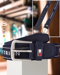 Produktbild von Tommy Hilfiger Gürtel Cambria Desert Sky aus Leder für Unisex in Blau und Silber