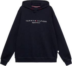 Tommy Hilfiger Hoodie Williamsburg Pullover Unisex aus Baumwolle Blau Schwarz XS – Bild 1 von 2