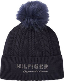 Tommy Hilfiger Mütze Perry Fleece Wintermütze für Damen Blau One Size – Bild 1 von 3