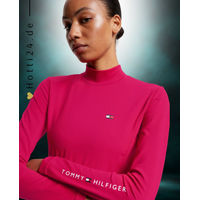 Produktbild von Tommy Hilfiger Reitshirt Baselayer für Damen in Rot und Rosa aus Polyamid für Herbst und Winter