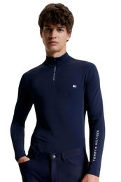 Produktbild von Tommy Hilfiger Trainingsshirt Thermo Desert Sky Reitshirt für Herren in Blau