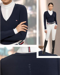 Produktbild von Tommy Hilfiger Turniershirt Montana 2 in 1 Desert Sky Blau Winter Reitshirt