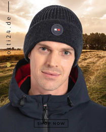 Produktbild von Tommy Hilfiger Unisex Beanie aus Acryl in Blau oder Grau