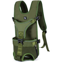 Produktbild von TOMTOP JMS Haustiertrage-Rucksack für Hunde wasserabweisend und verstellbar in Armee Grün Größe S