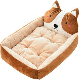 TOMTOP JMS Hundekissen Plüsch Waschbar Warm Braun 50cm für kleine Hunde und Katzen bis 2,5kg - 50 cm – Bild 1 von 4