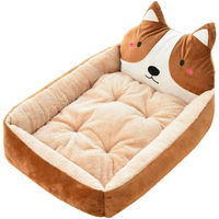 Produktbild von TOMTOP JMS Hundekissen Plüsch Waschbar Warm Braun 50cm für kleine Hunde und Katzen bis 2,5kg - 50 cm