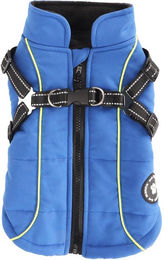 TOMTOP JMS Hundemantel für Welpen und Hunde, wasserdicht und reflektierend, warm gefütterte Winterjacke aus Polyester, Blau, XXL – Bild 1 von 8