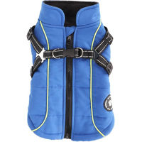 Produktbild von TOMTOP JMS Hundemantel für Welpen und Hunde, wasserdicht und reflektierend, warm gefütterte Winterjacke aus Polyester, Blau, XXL