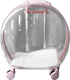 TOMTOP JMS Katzenbuggy Transparent Atmungsaktiv mit Rollen für kleine und mittlere Katzen – Bild 1 von 3