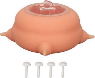 TOMTOP JMS Milchschüssel für Welpen mit Silikon-Nippel und Saugnäpfen Rosa 200ml - 200 ml – Bild 1 von 4