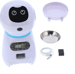 TOMTOP JMS Smarter Futterautomat für Katzen und Hunde mit Trockenfutter-Schüssel aus Edelstahl und Kunststoff in Weiß – Bild 1 von 2