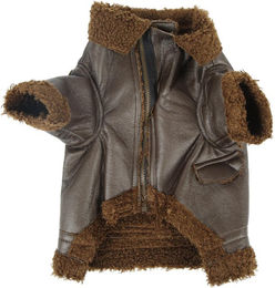 TOMTOP JMS Winterjacke aus Kunstleder für Hunde und Katzen in Braun Größe M – Bild 1 von 6