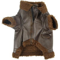 Produktbild von TOMTOP JMS Winterjacke aus Kunstleder für Hunde und Katzen in Braun Größe M
