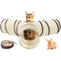 Produktbild von Toomoke Agility-Tunnel faltbares Intelligenzspielzeug für Katzen, kleine Hunde und Kaninchen in Braun und Beige